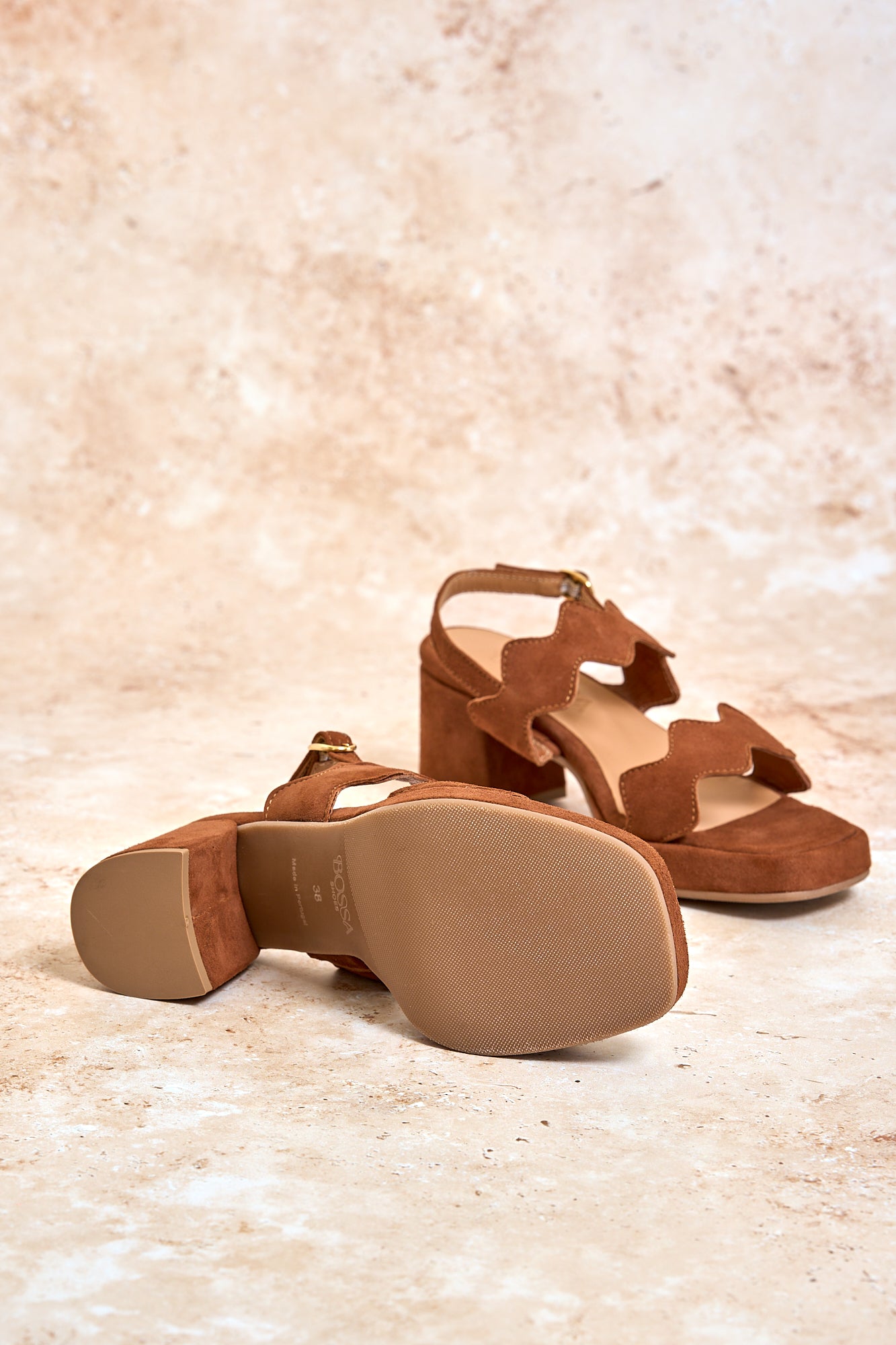 Wavy Heel Brown Sand