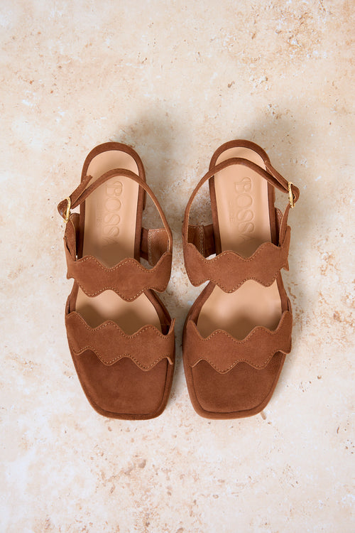 Wavy Heel Brown Sand